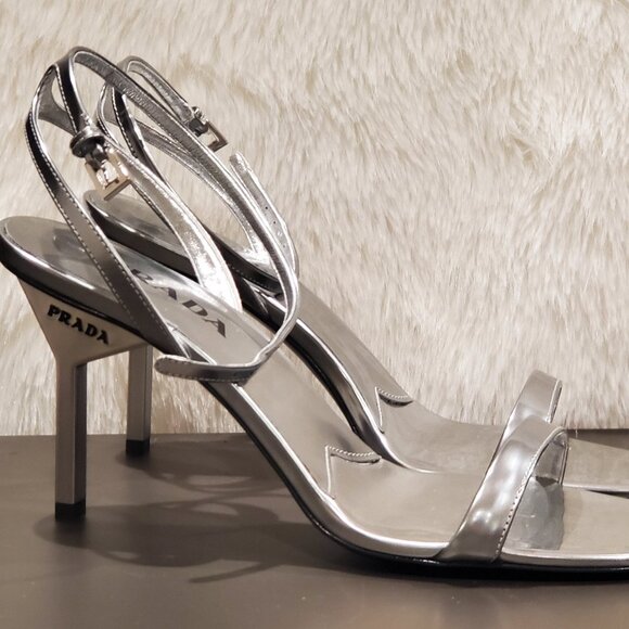 2024 Prada silver leather sandals - Picture 1 of 4